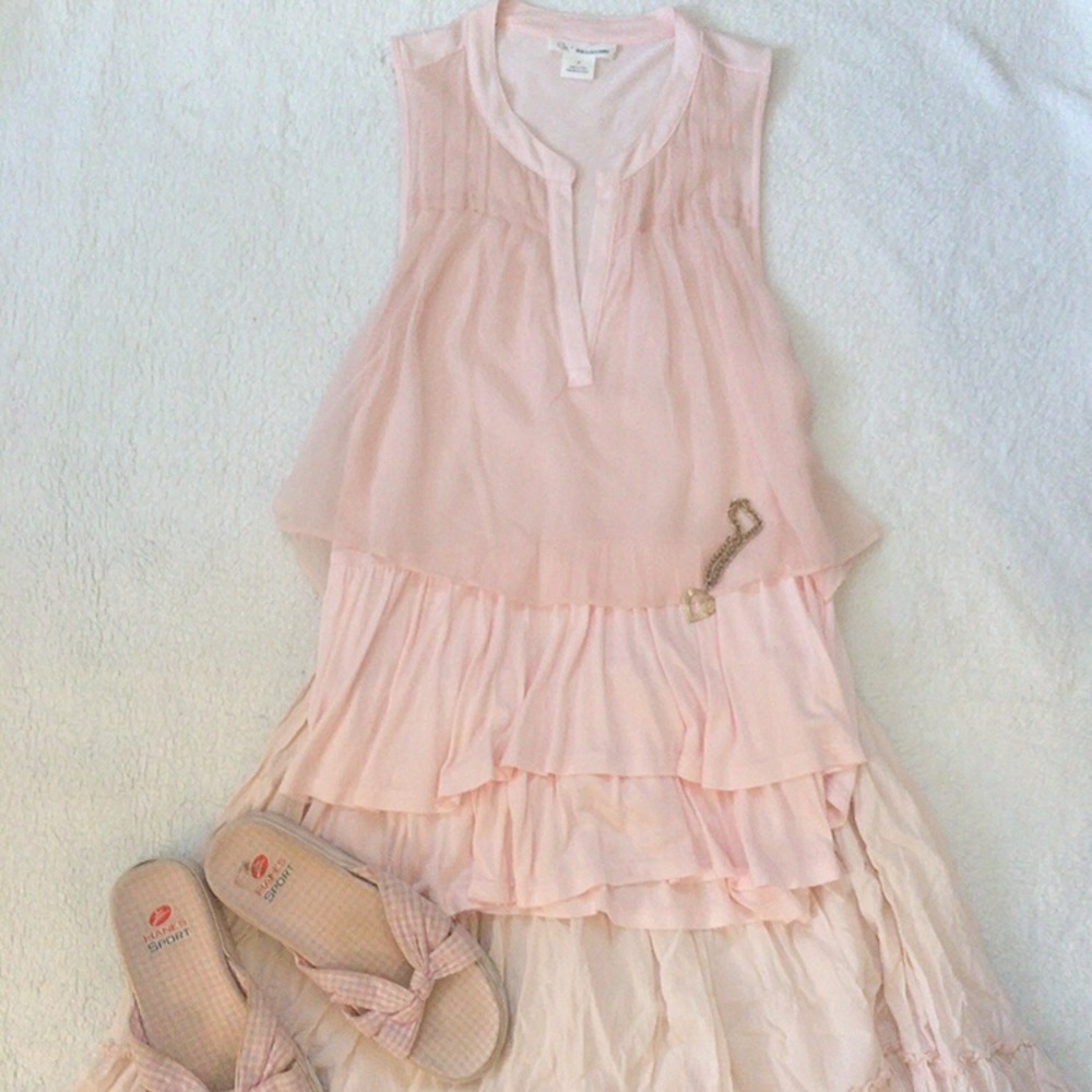 Pink Silk Layered Dress Tank
